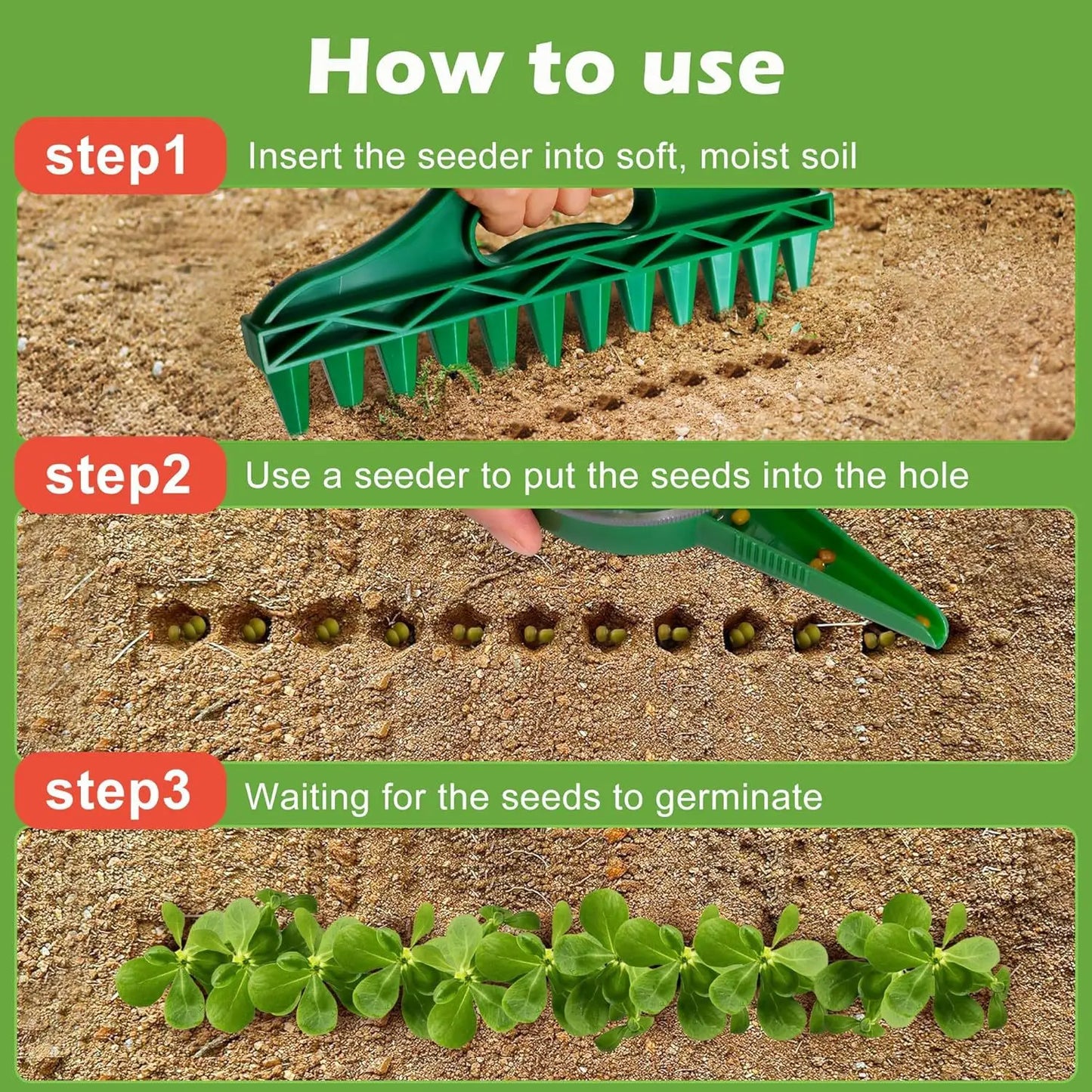 🌱 12-Hole Seed Drill (Seeder) 🌼for growing vegetables and flowers