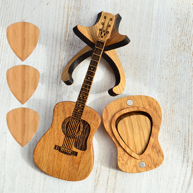 🎸 Mini Wooden Decorative Guitar Set 🌳✨