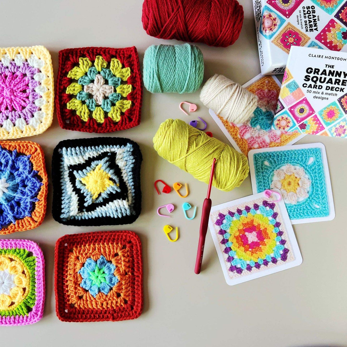 🧶 Crochet Granny Square DIY Kit – Beginner Knitting Crochet Craft Set