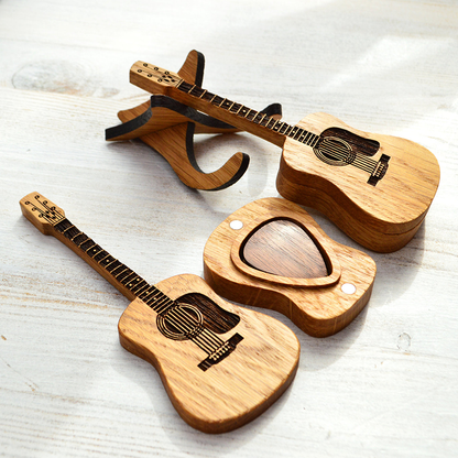 🎸 Mini Wooden Decorative Guitar Set 🌳✨