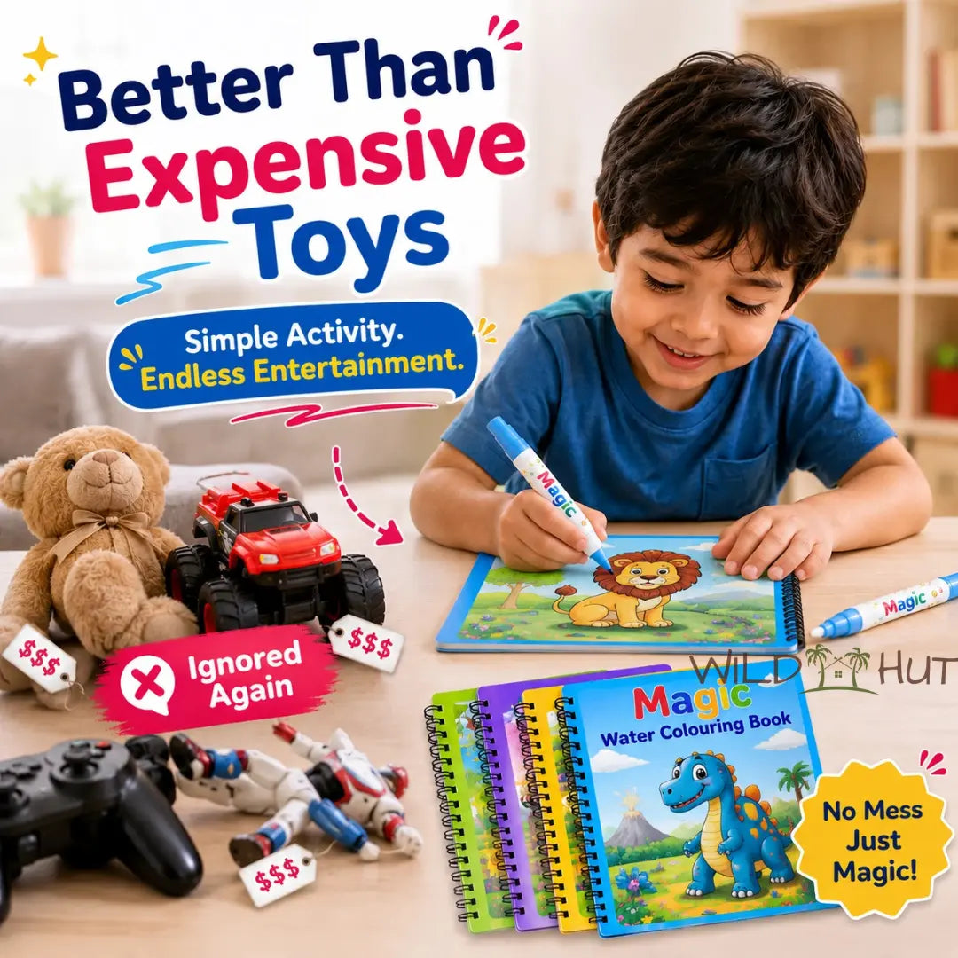 Magic Reusable Water Coloring Book - Less Screen Time, More Creative Play