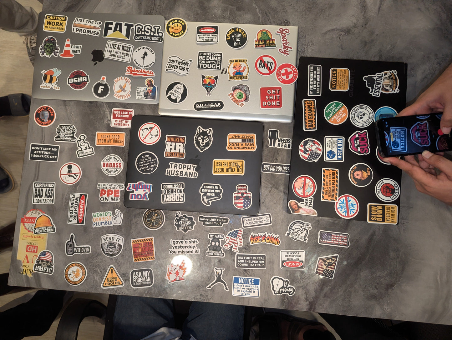 🔥150Pcs Blue Collar Funny Stickers 👷‍♂️
