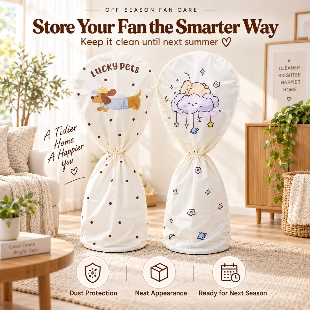 FanGuard™️ Reusable Standing Fan Dust Cover.