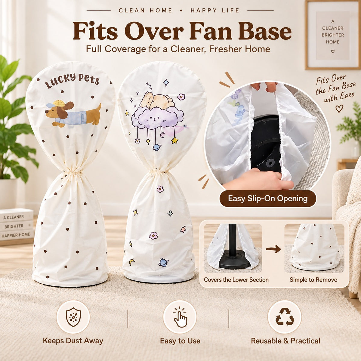 FanGuard™️ Reusable Standing Fan Dust Cover.