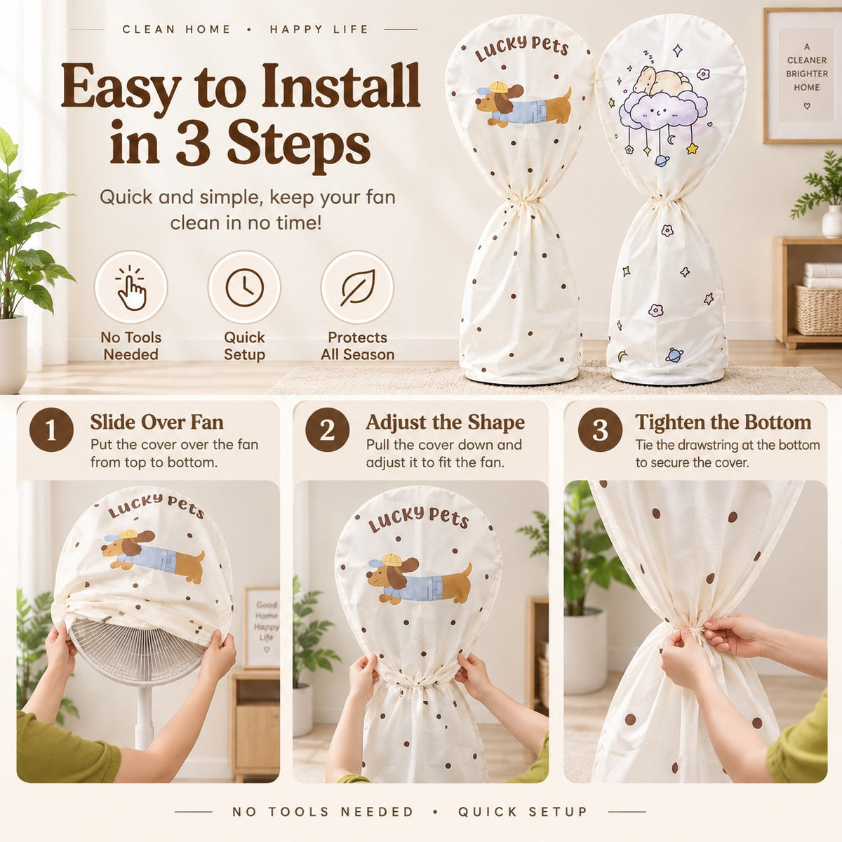 FanGuard™️ Reusable Standing Fan Dust Cover.