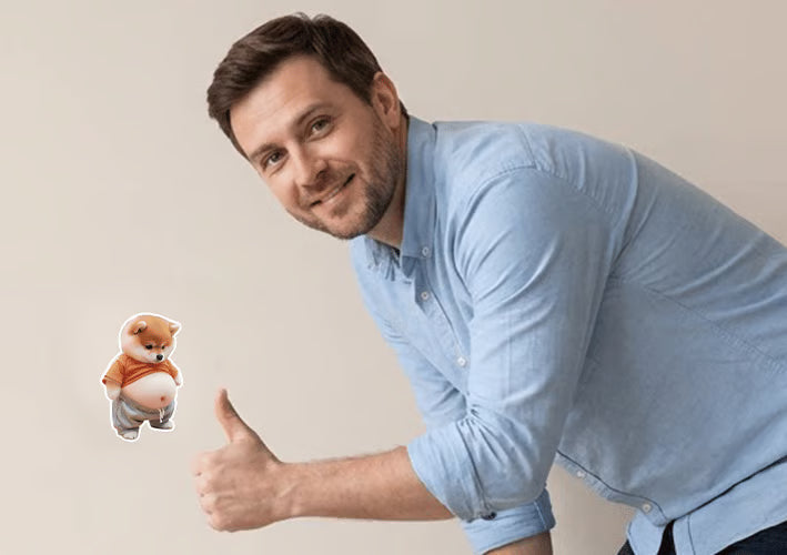 🐻 3D Cute Big Belly Cartoon Sticker 🌟
