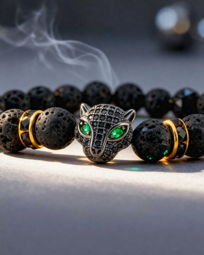 🐆 Shiny leopard head bracelet  – Bold Style with Powerful Energy 💪