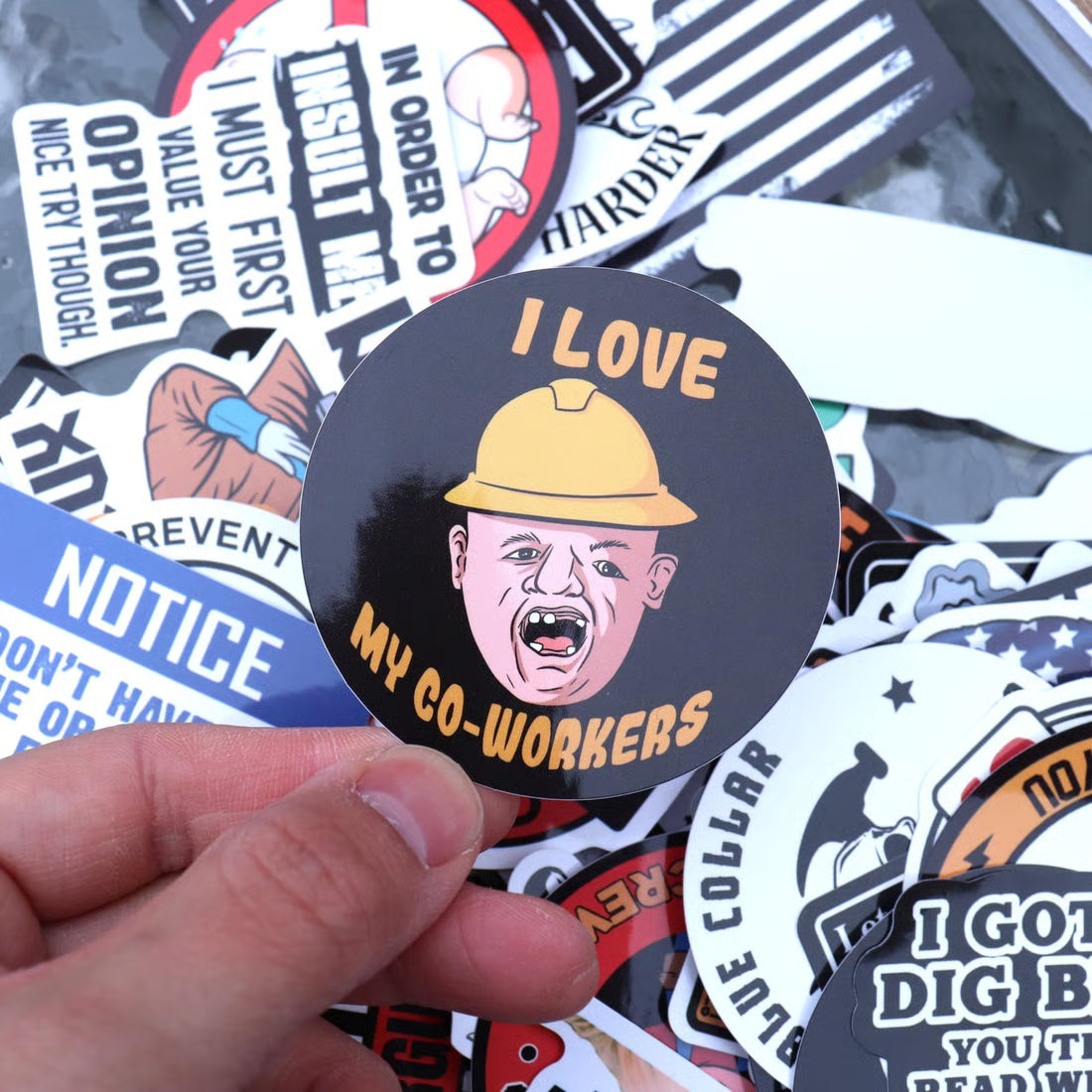 🔥150Pcs Blue Collar Funny Stickers 👷‍♂️