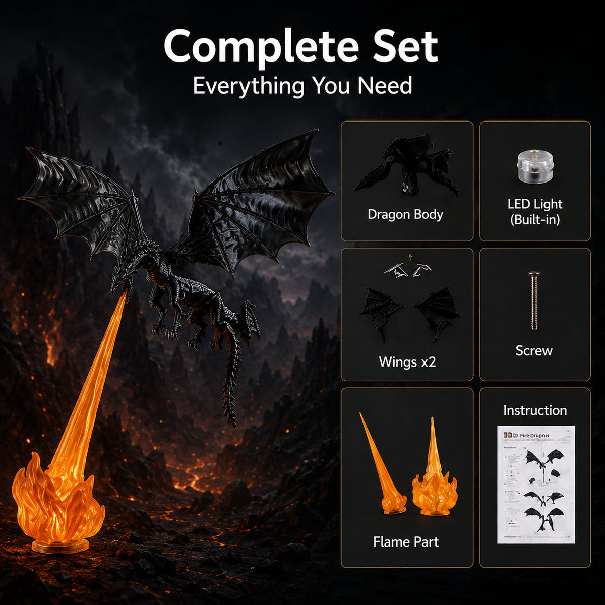 Dragon Breath LED Lamp — Fire Breathing Fantasy Light 🐉