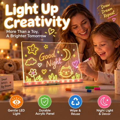 🎨 LED DIY Drawing Board for Kids – Reuseable Acrylic Art Board ✨