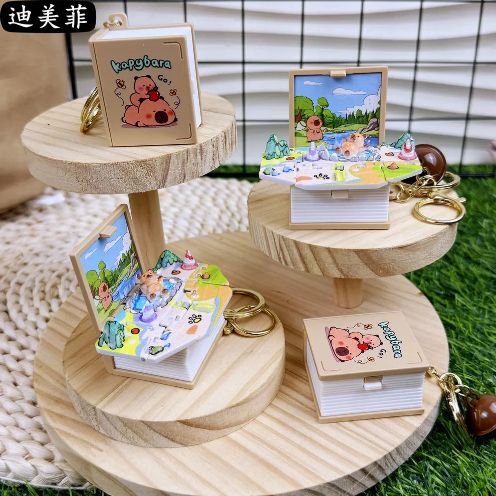 📚 Pop-up Chill Capybara Keychain Notebook