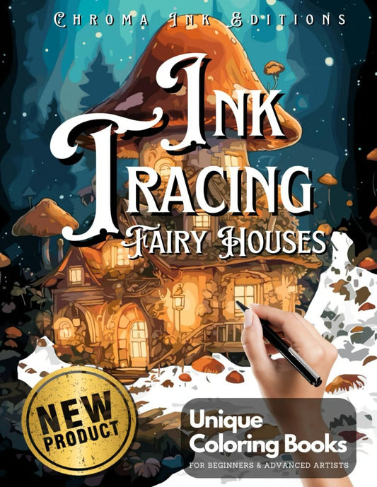 Ink Tracing Coloring Book - For Beginners & Stress Relief