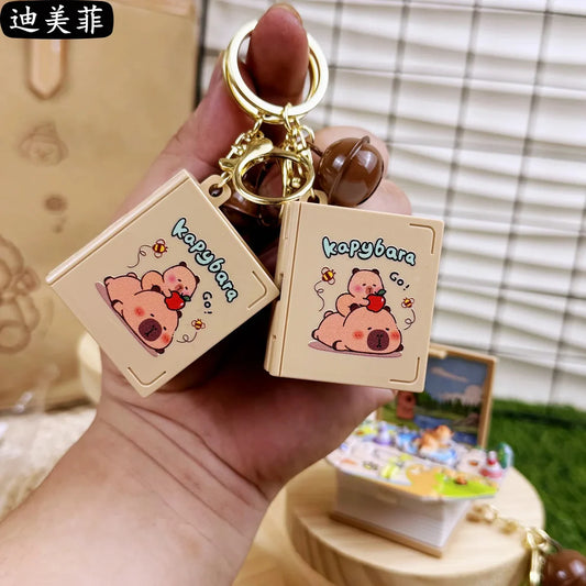 📚 Pop-up Chill Capybara Keychain Notebook