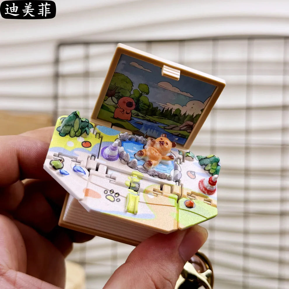 📚 Pop-up Chill Capybara Keychain Notebook