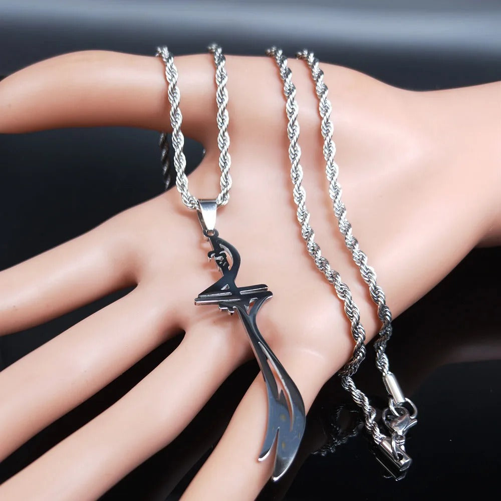 Zulfiqar Sword Hazrat Ali Maula Sword Pendant Necklace