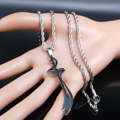 Zulfiqar Sword Hazrat Ali Maula Sword Pendant Necklace