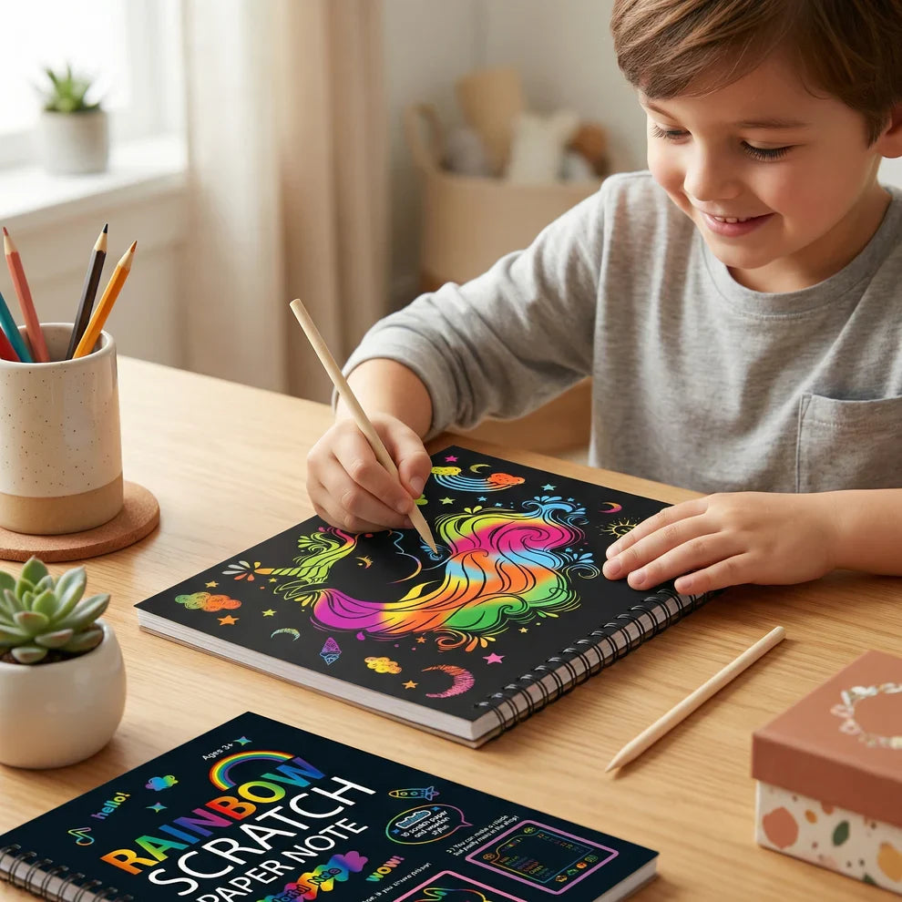 Magical Rainbow Scratch Paper Coloring Book