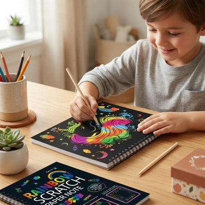 Magical Rainbow Scratch Paper Coloring Book