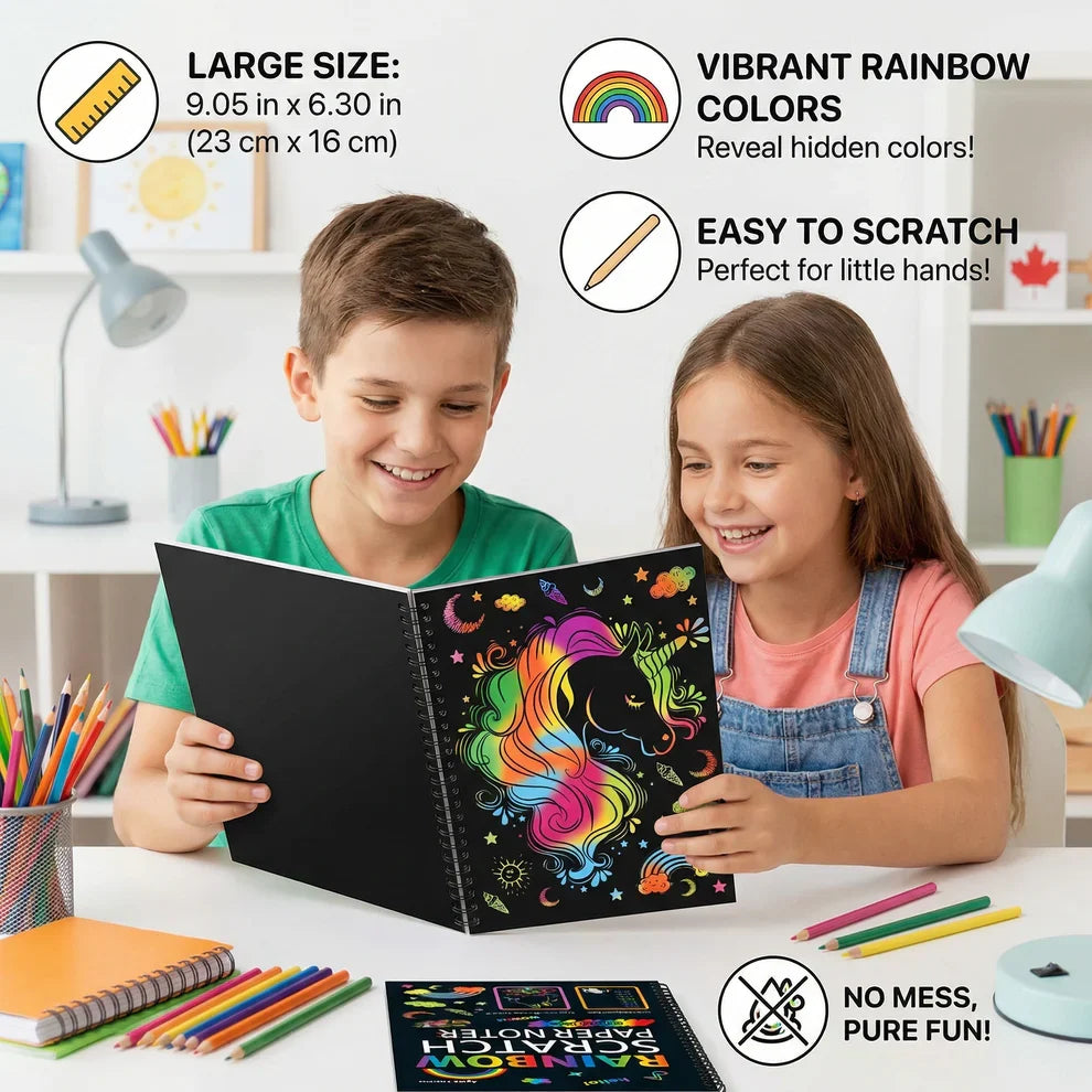 Magical Rainbow Scratch Paper Coloring Book