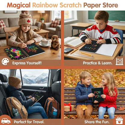 Magical Rainbow Scratch Paper Coloring Book