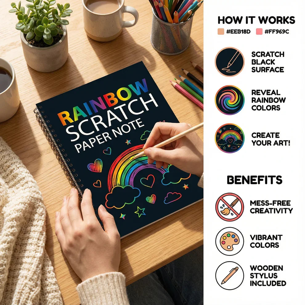 Magical Rainbow Scratch Paper Coloring Book